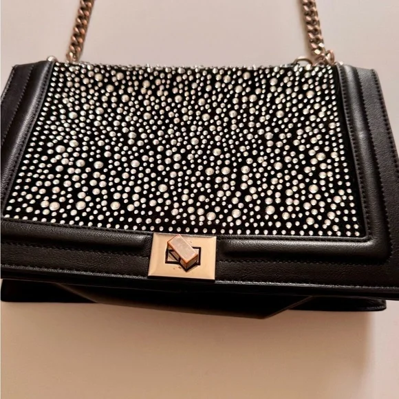 INC Sparkling Flap Crossbody Shoulder Bag with Chain strap - Picture 2 of 7